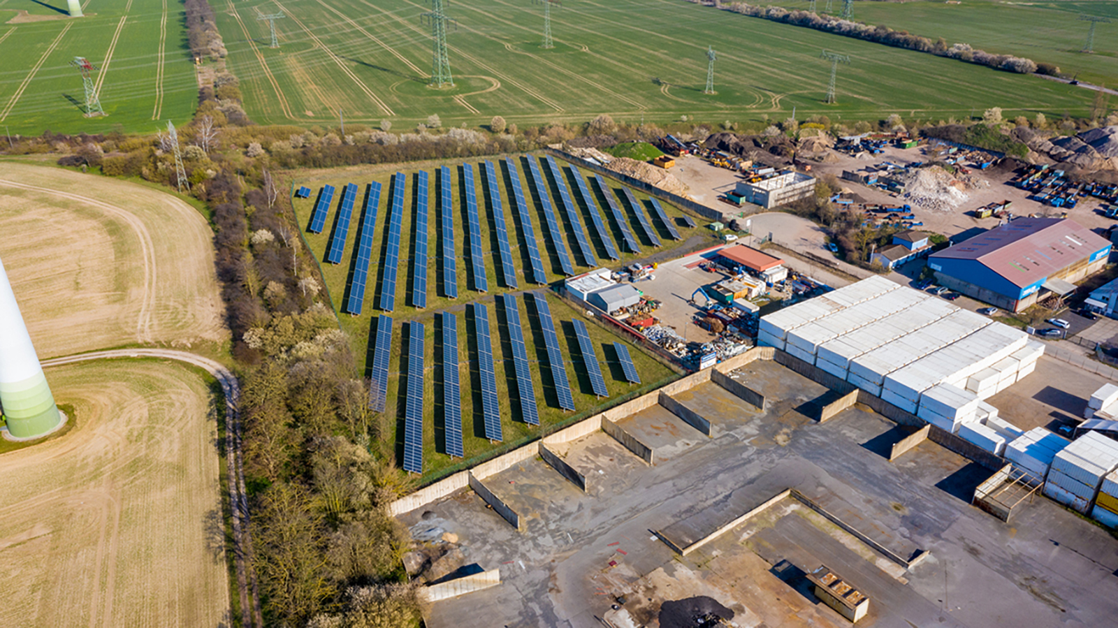 Solar plant at an industrial area