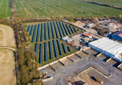 Solar plant at an industrial area