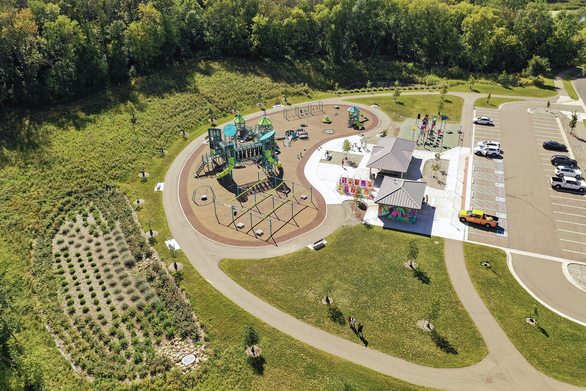 Aerial of community park
