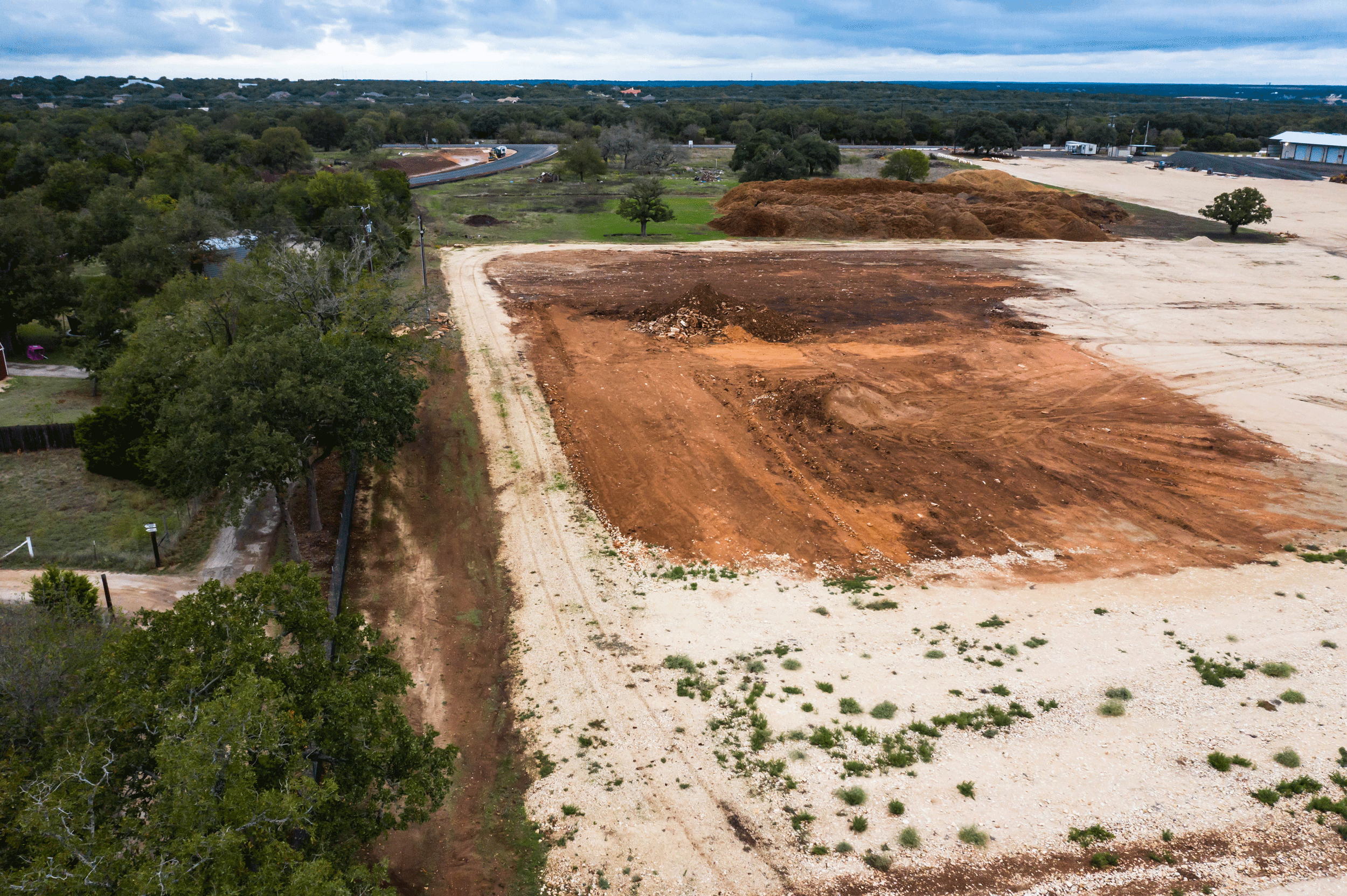 Aerial view of construction site