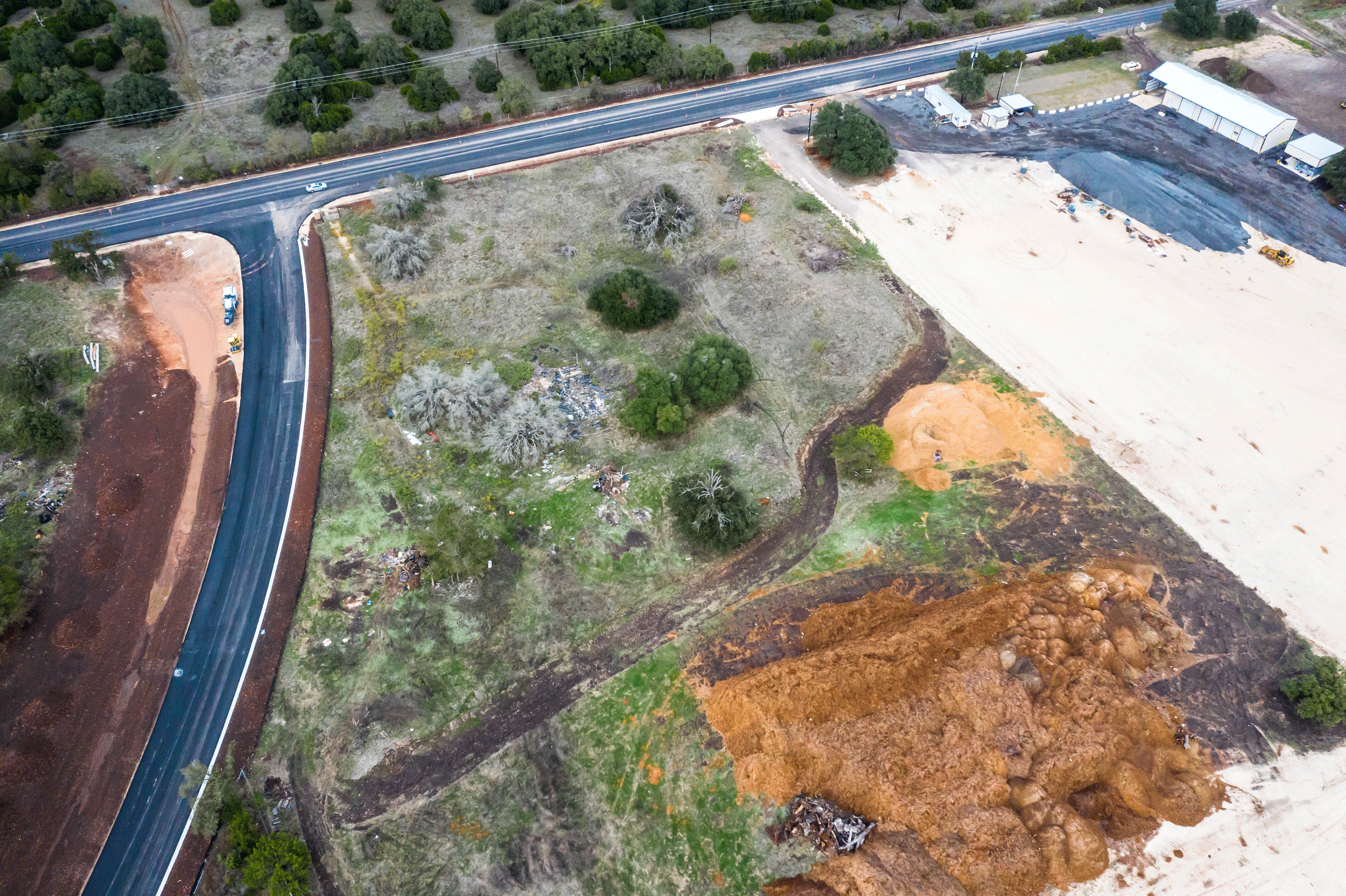 Aerial view of construction site