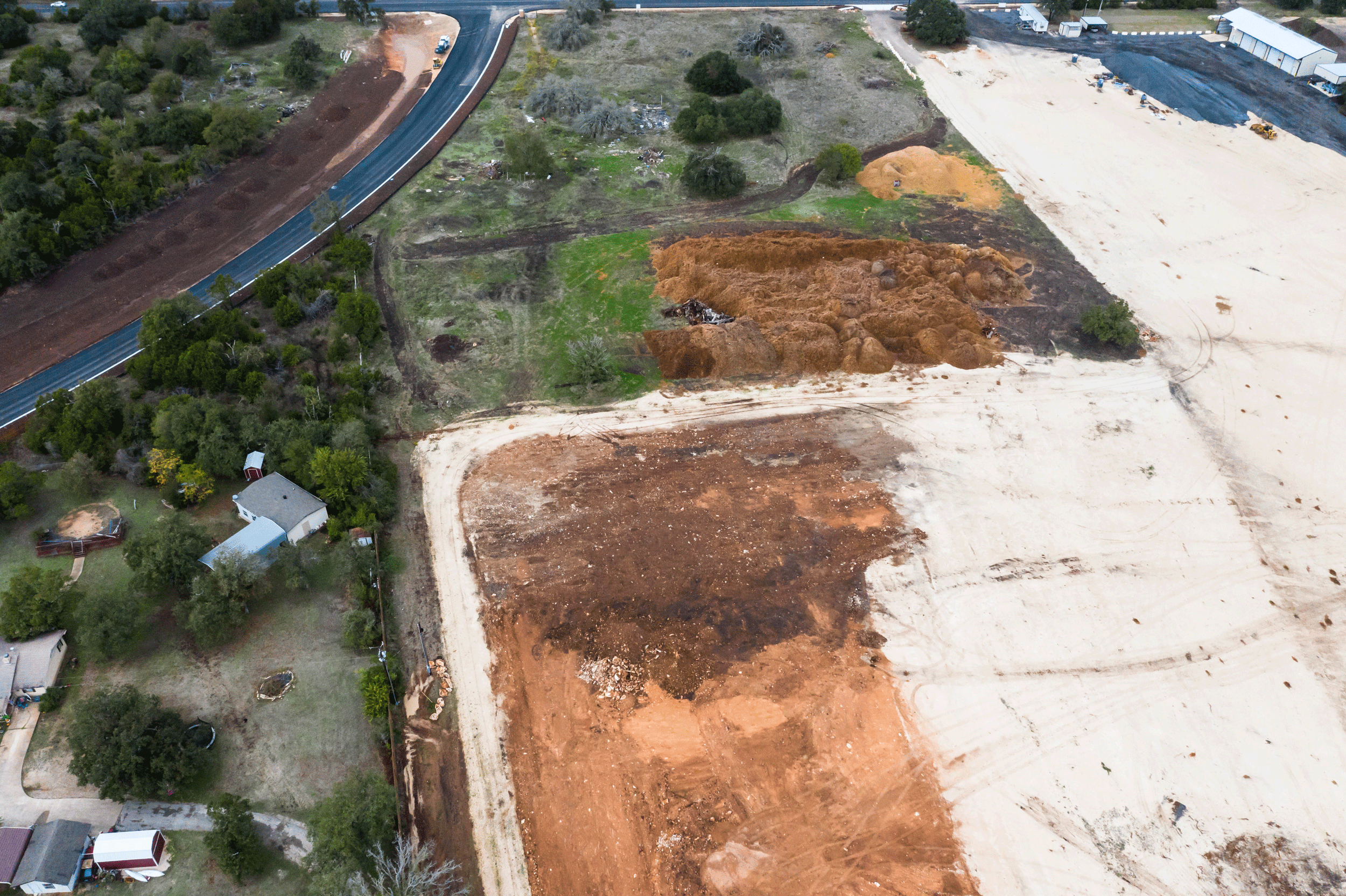 Aerial view of construction site