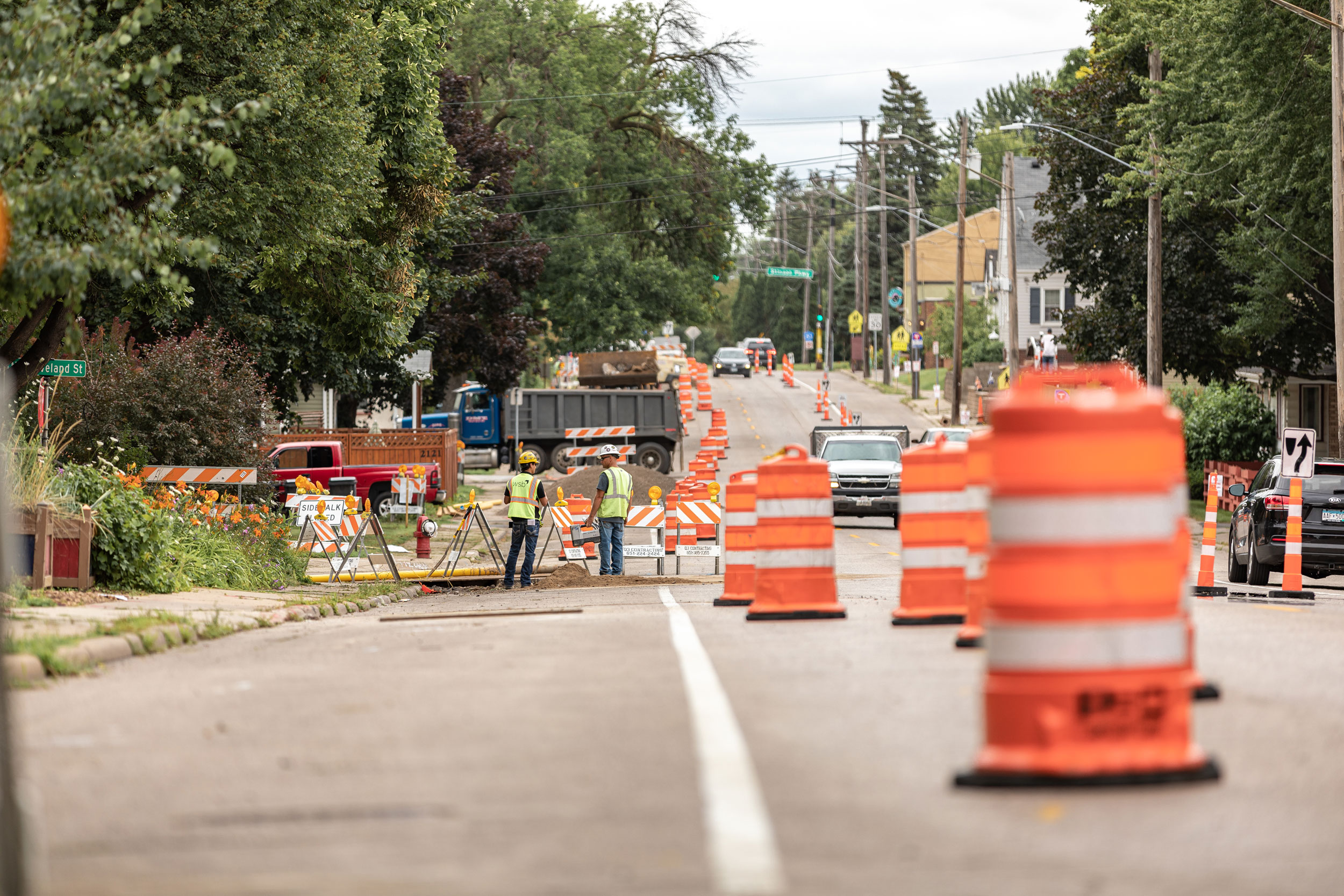 Utility work on a street