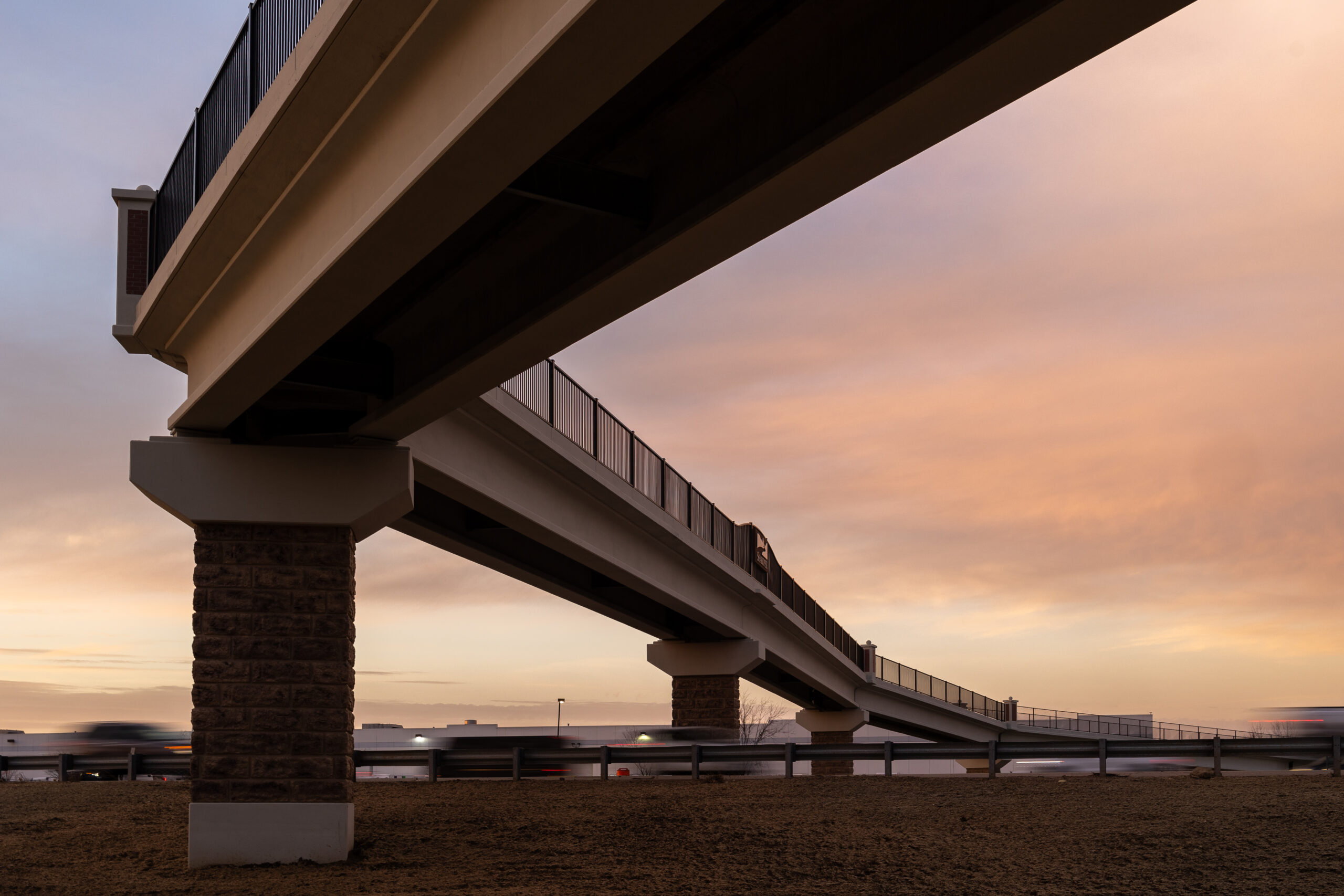 Shakopee pedestrian bridge at dusk