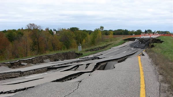 Road construction failure