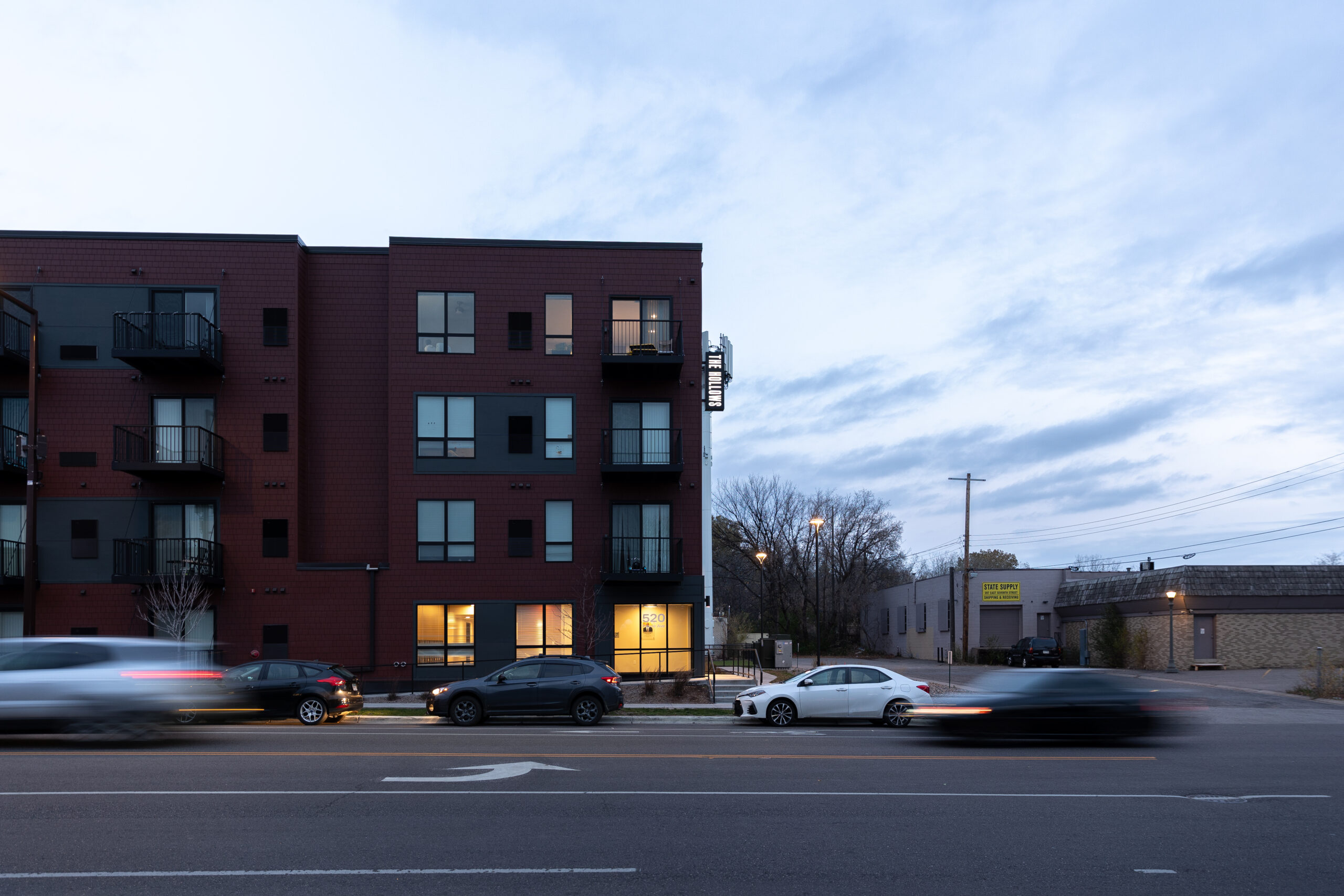 Hollow apartment building