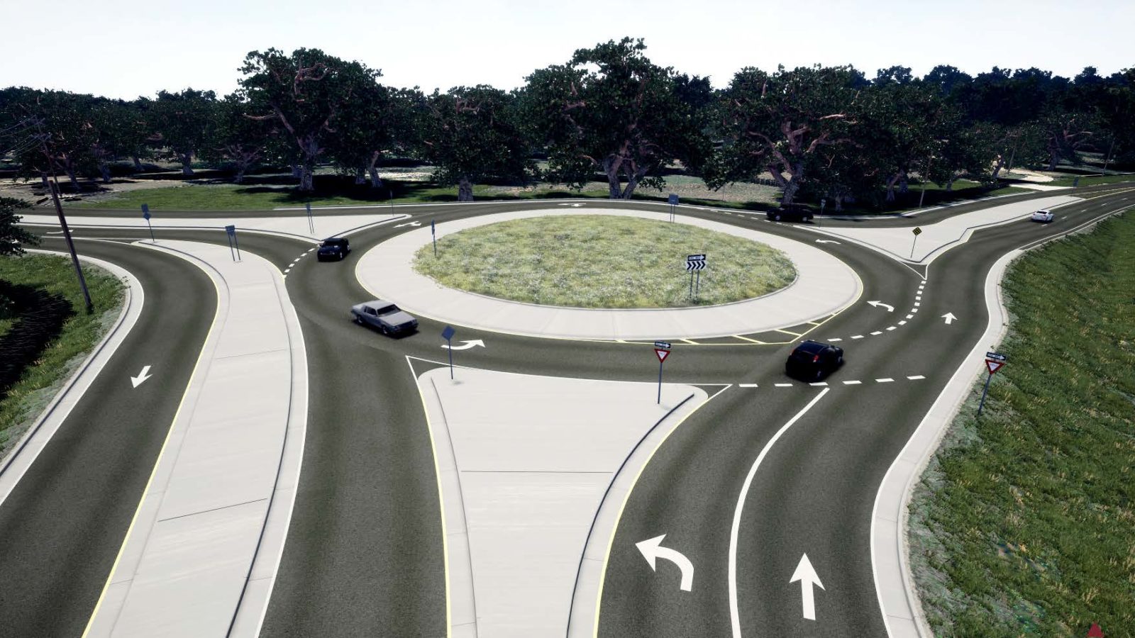 3D visualization of a roundabout
