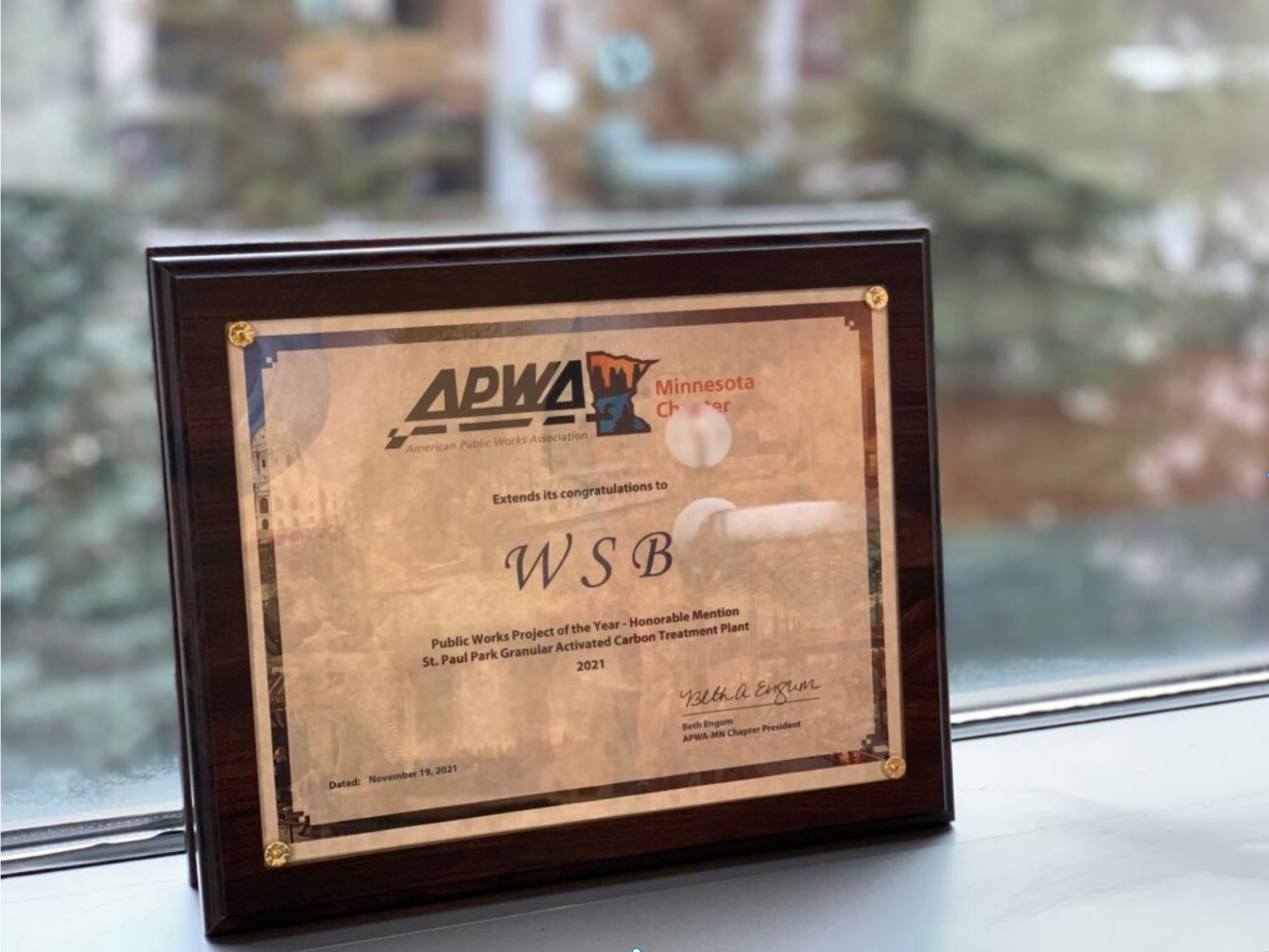 Image of WSB's APWA award