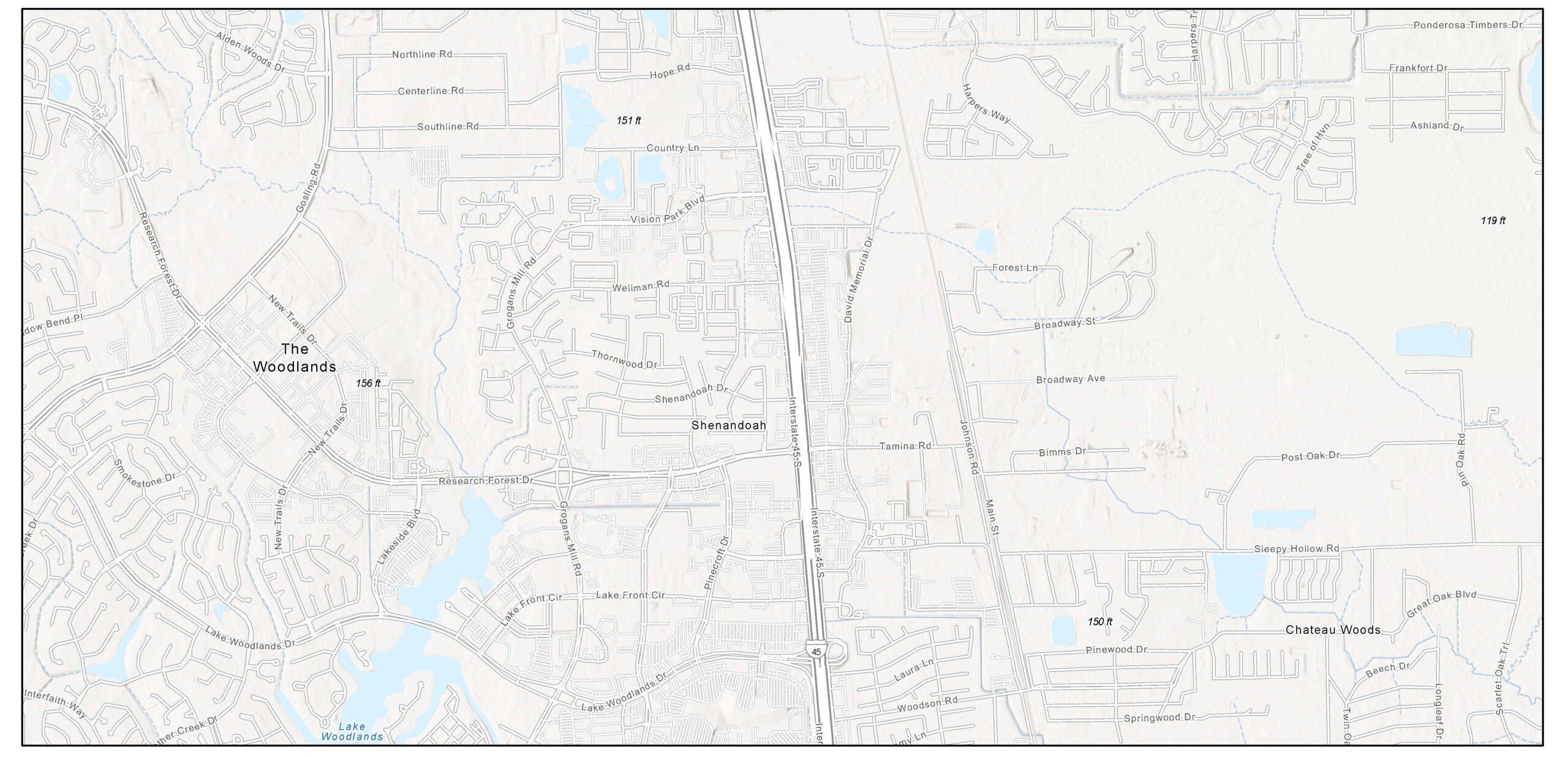 The Woodlands in Montgomery map