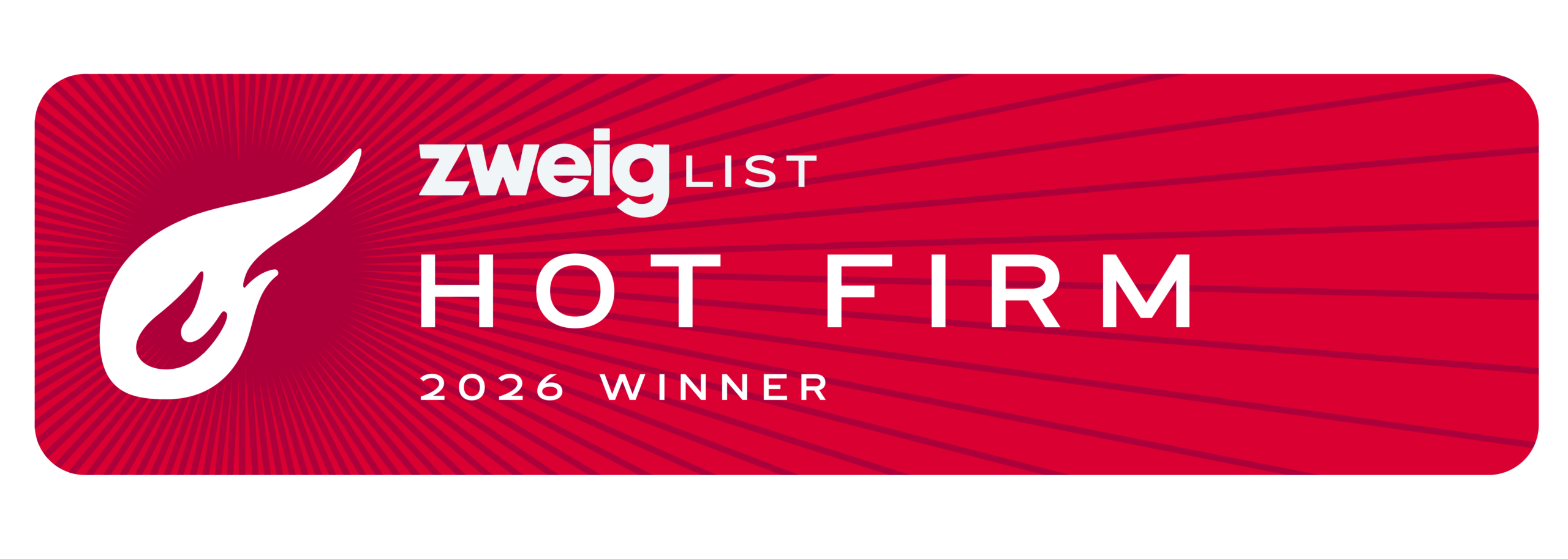 Zweig Hot Firm graphic on a red background